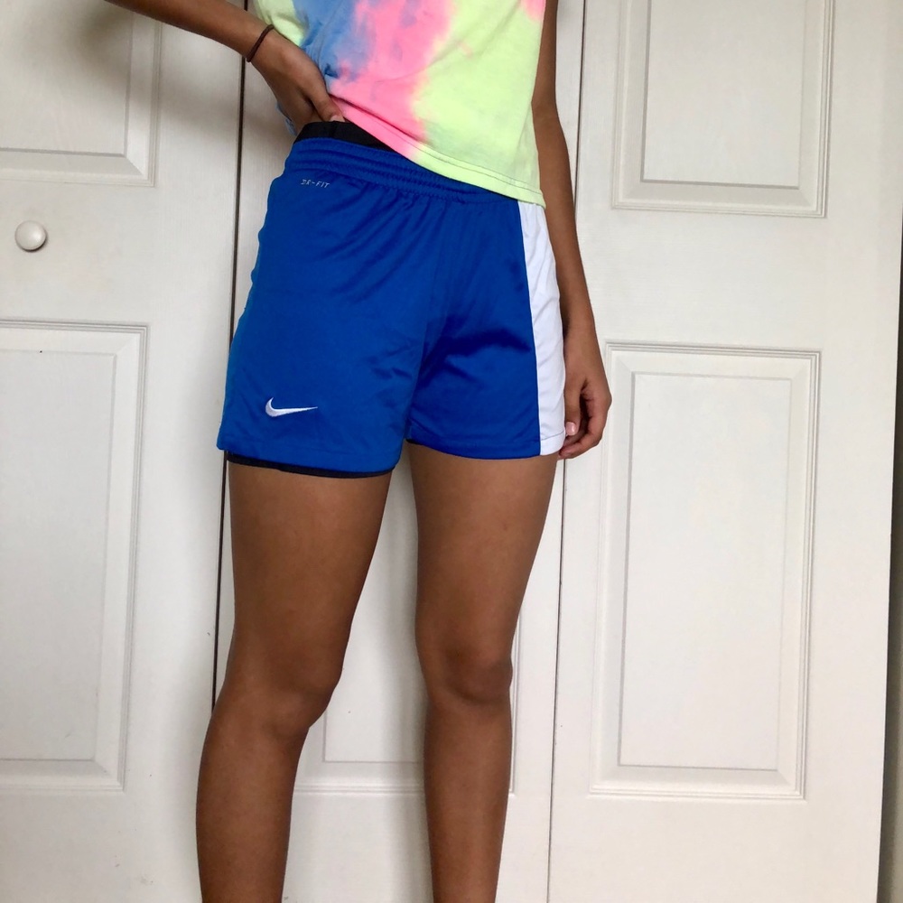 Blue Nike shorts